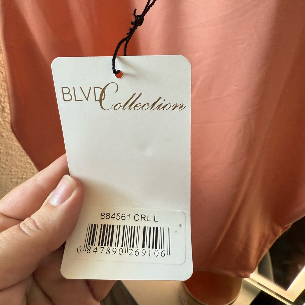 BLVD Collection 🍑 Peach Mini Dress - Picture 3 of 4